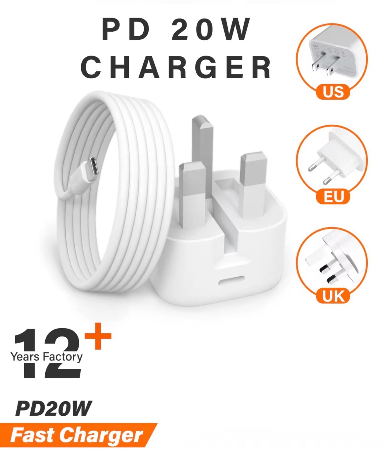AR TECH 20W USB-C Fast Charger & 1M Cable